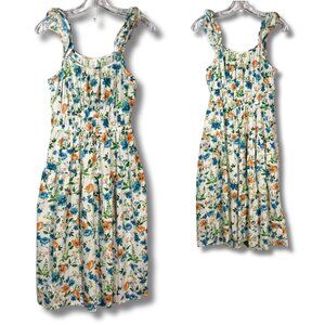 Peyton & Parker Sz XS White Floral Midi Maxi Cottagecore Peasant Ruffle Romantic